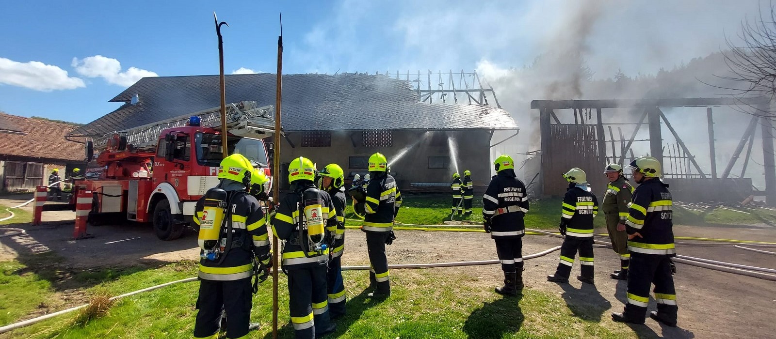 Einsatz bei einem Großbrand